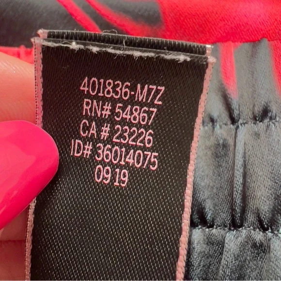 Victoria’s Secret Black Red Floral Satin Wide-Leg Pajama Pants Women’s Size XL - Picture 13 of 14